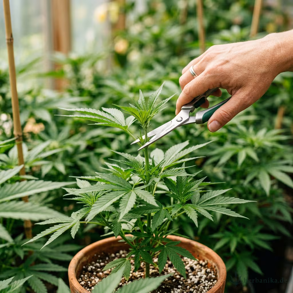 Cannabis beschneiden: Topping, LST & Co. einfach erklärt